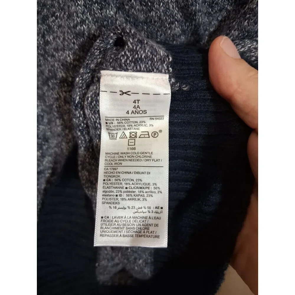 NWT Old Navy Sweater Hoodie Knit Casual Winter Blue Size 4T